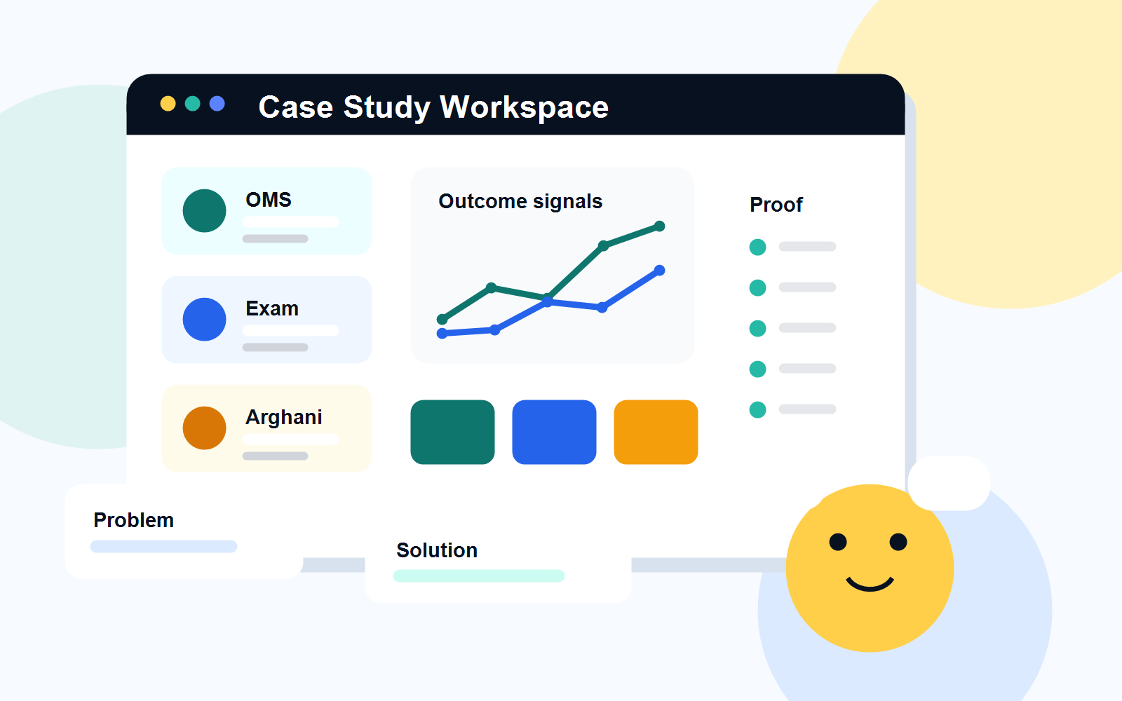 Arghafy case studies dashboard illustration