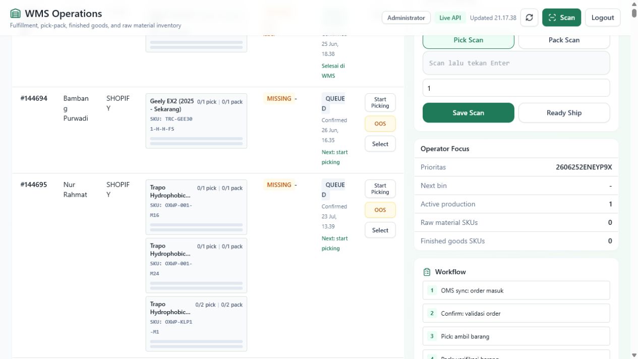 Warehouse Management System — Picking workflow